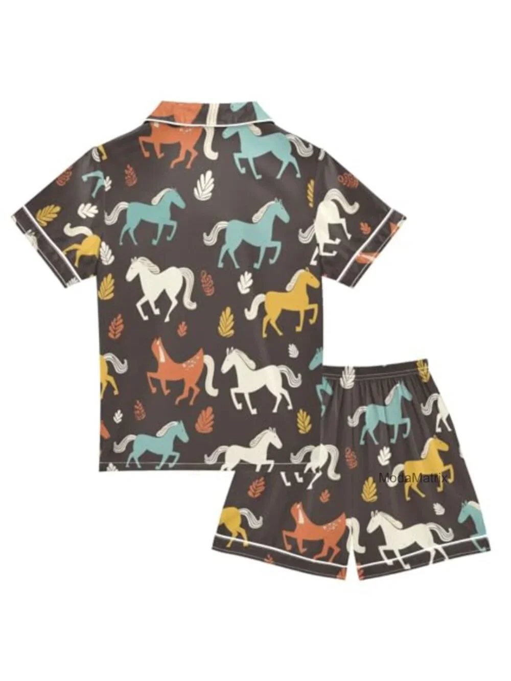 Girls Satin Pajama Set 2 Piece Short Sleeve Sleepwear